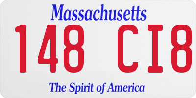 MA license plate 148CI8