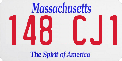 MA license plate 148CJ1