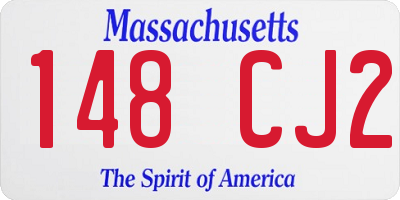 MA license plate 148CJ2