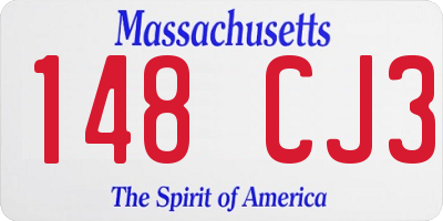 MA license plate 148CJ3
