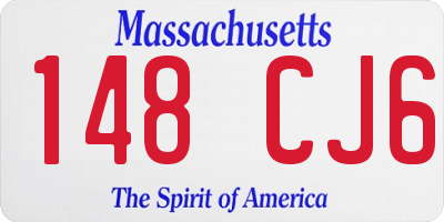MA license plate 148CJ6
