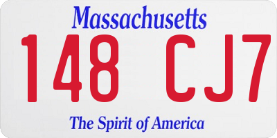MA license plate 148CJ7