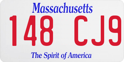 MA license plate 148CJ9