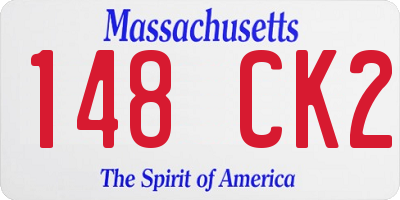 MA license plate 148CK2