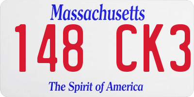 MA license plate 148CK3