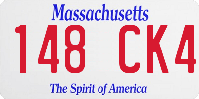 MA license plate 148CK4