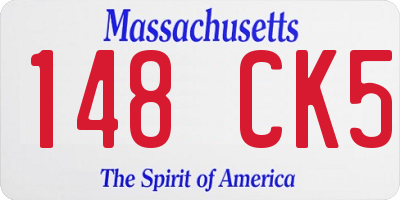MA license plate 148CK5