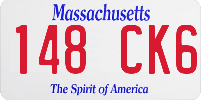 MA license plate 148CK6