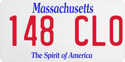 MA license plate 148CL0