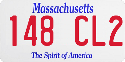 MA license plate 148CL2