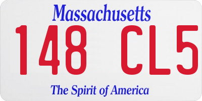 MA license plate 148CL5