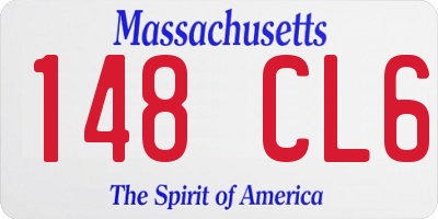MA license plate 148CL6