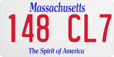 MA license plate 148CL7