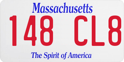 MA license plate 148CL8