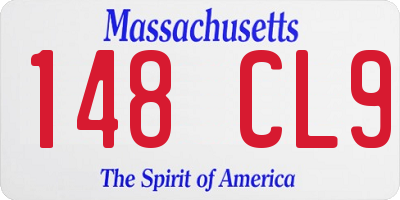 MA license plate 148CL9