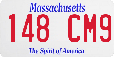 MA license plate 148CM9