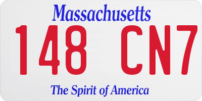 MA license plate 148CN7