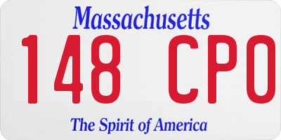 MA license plate 148CP0