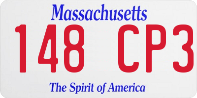 MA license plate 148CP3