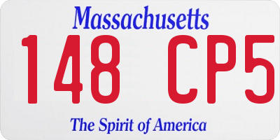 MA license plate 148CP5