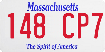 MA license plate 148CP7