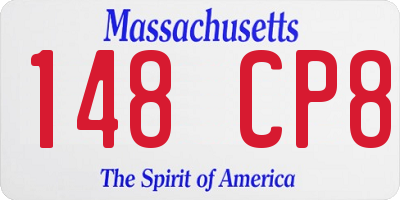 MA license plate 148CP8