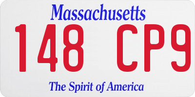 MA license plate 148CP9