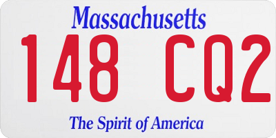 MA license plate 148CQ2