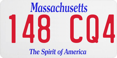 MA license plate 148CQ4