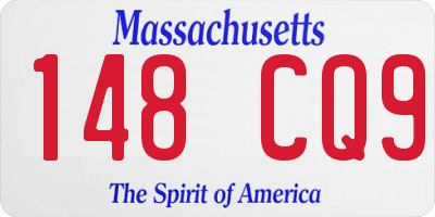 MA license plate 148CQ9