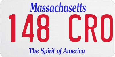 MA license plate 148CR0