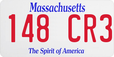 MA license plate 148CR3