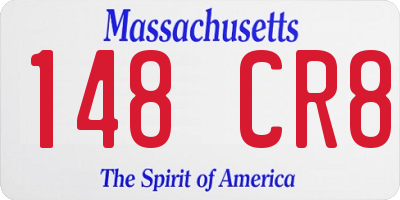 MA license plate 148CR8