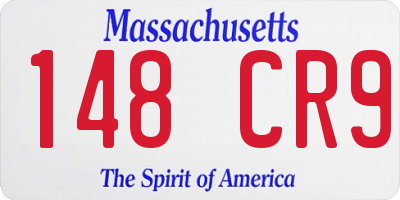 MA license plate 148CR9