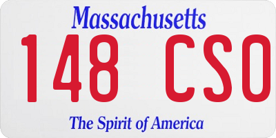 MA license plate 148CS0