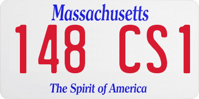 MA license plate 148CS1