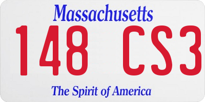 MA license plate 148CS3