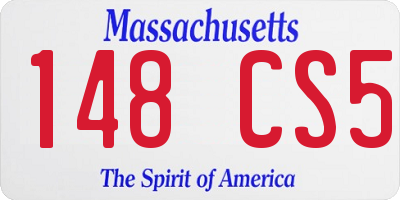 MA license plate 148CS5
