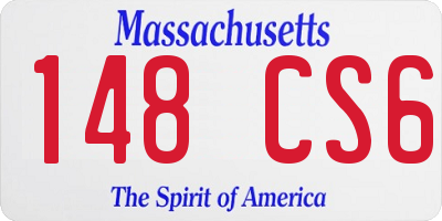 MA license plate 148CS6