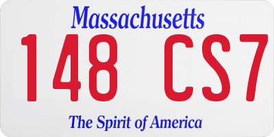MA license plate 148CS7