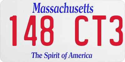 MA license plate 148CT3