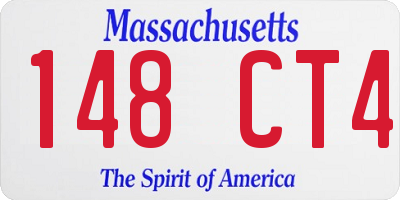 MA license plate 148CT4