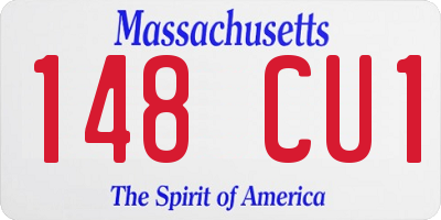 MA license plate 148CU1