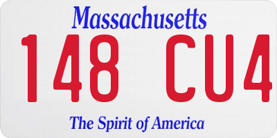 MA license plate 148CU4