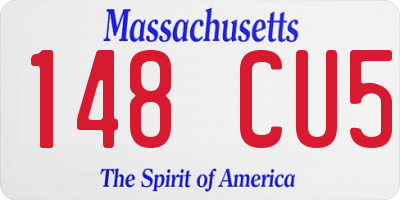 MA license plate 148CU5