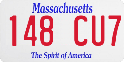 MA license plate 148CU7