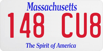 MA license plate 148CU8