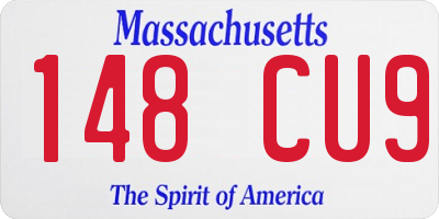 MA license plate 148CU9