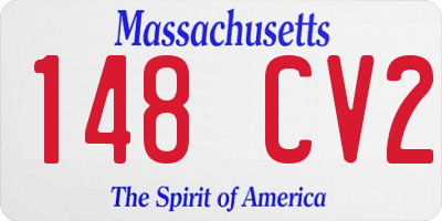 MA license plate 148CV2