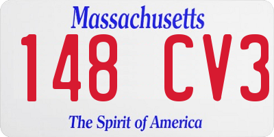 MA license plate 148CV3
